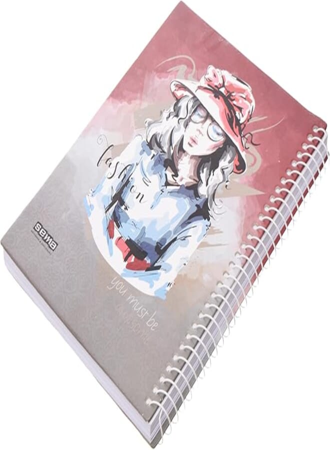 Sema High Quality Lined NoteBook With Hard Cover 20 * 27mm, 150 Sheets For Office And Students - Multi Color